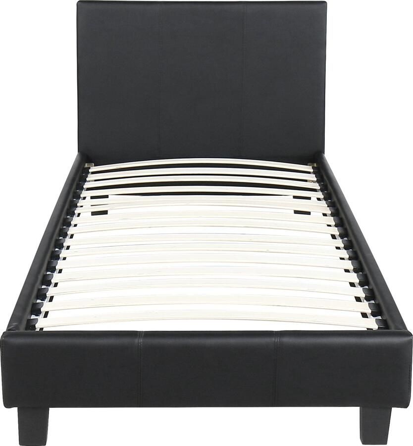 Poldimar EMOB Eenpersoonsbed Maxime zwart Gestoffeerde eenpersoonsbedden Zwart Kunstleer Gestoffeerde eenpersoonsbedden Eenpersoons Normaal bed Op voorraad