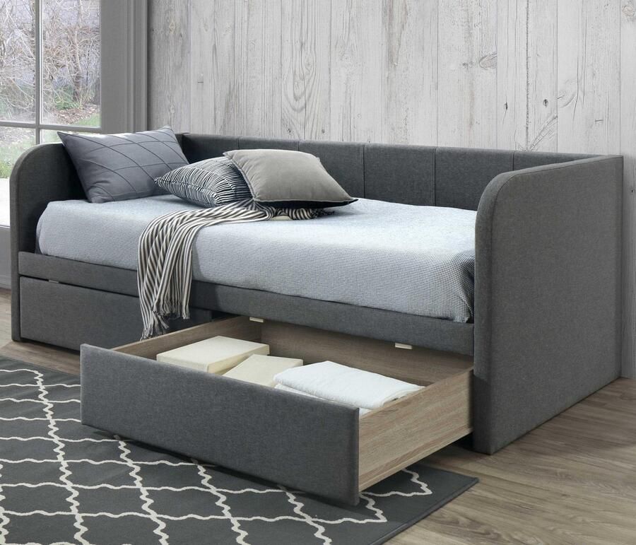 Poldimar Eenpersoonsbed Zita met 2 laden 90x200 Grijs