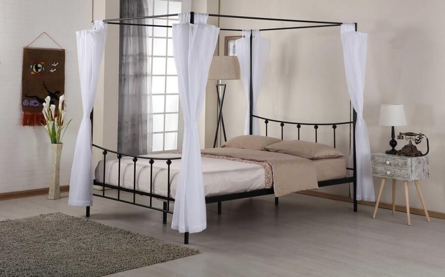 Poldimar Hemelbed Amore metaal 140x200 zwart