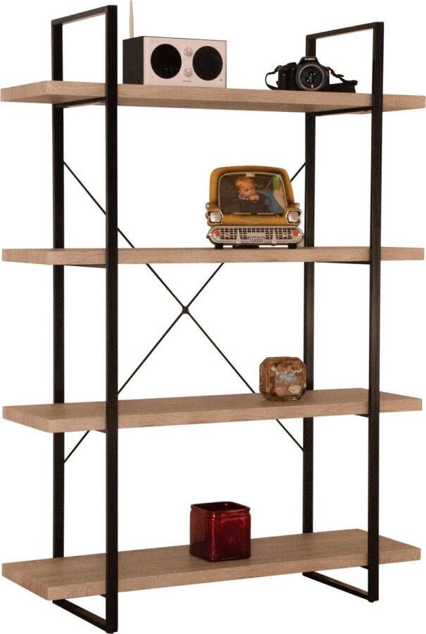 poldimar Rek Shelves 4 legplanken zwart ijzeren frame