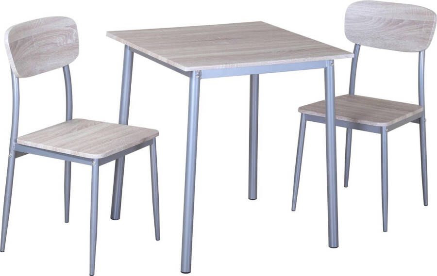 poldimar Tafelset Toulouse 2 stoelen sonoma eik