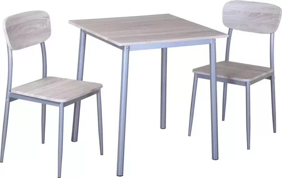 Poldimar Tafelset Toulouse 2 stoelen sonoma eik