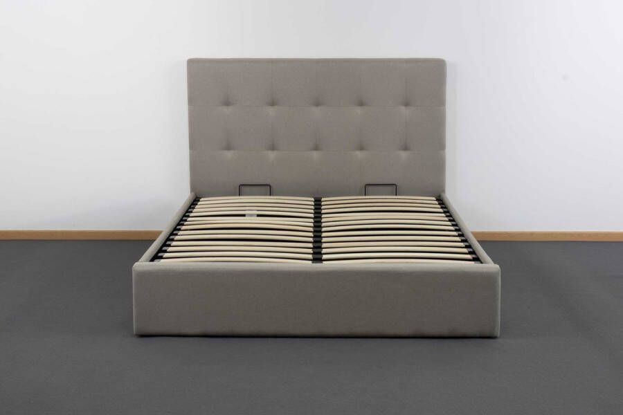 Poldimar EMOB Tweepersoonsbed Corbi met opbergruimte 180x200 zand Gestoffeerde tweepersoonsbedden Beige Polyester Gestoffeerde tweepersoonsbedden Tweepersoons Normaal bed Op voorraad - Foto 3