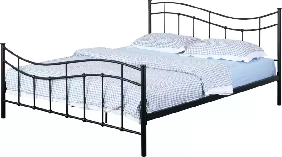 Poldimar EMOB Tweepersoonsbed Odile 160x200 Metalen tweepersoonsbedden Zwart Metaal Metalen tweepersoonsbedden Tweepersoons Normaal bed Op voorraad