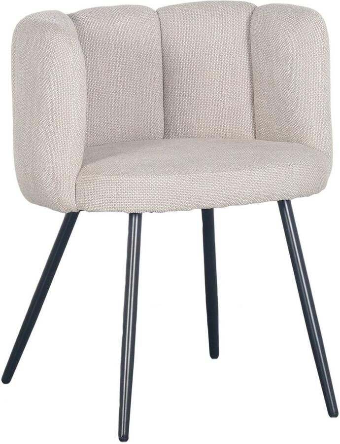 Pole to Pole High Five Eetkamerstoel beige – Set van 2 – Design Fluweel & Bouclé –