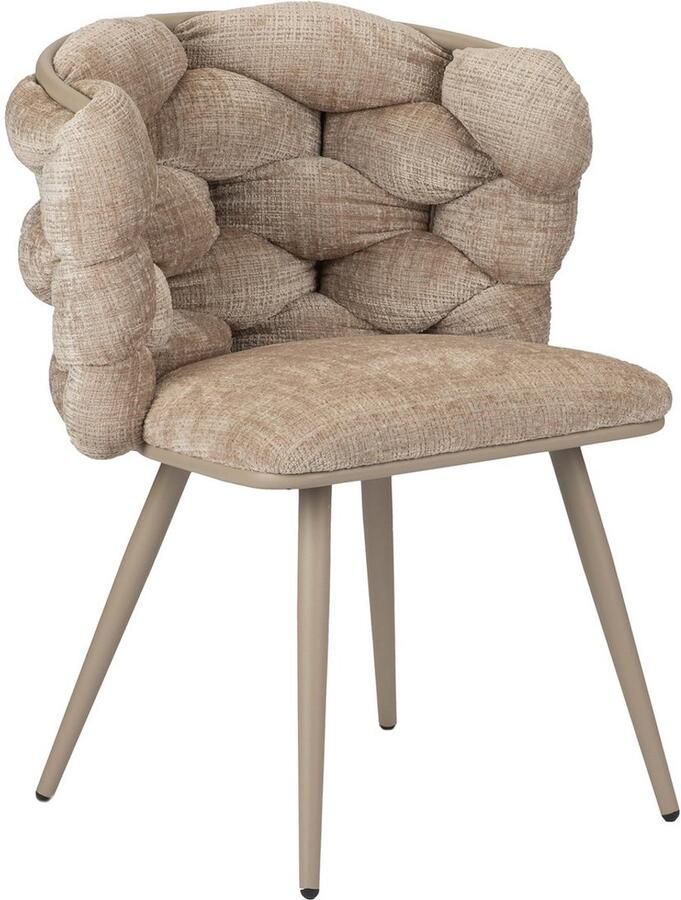 Pole to Pole Rock stoel crème eetkamerstoelen set van 2