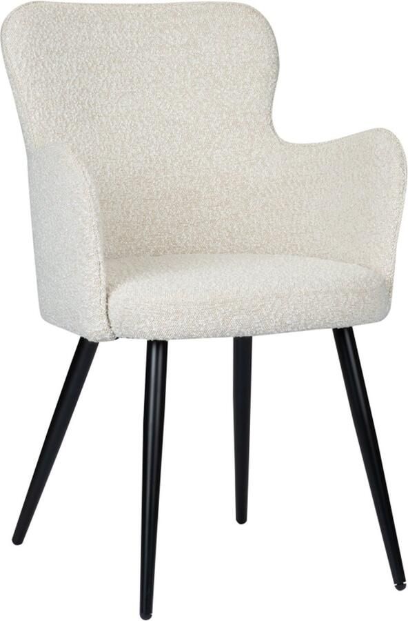 Pole to Pole Wing Eetkamerstoel Bouclé Parel Wit - Foto 1