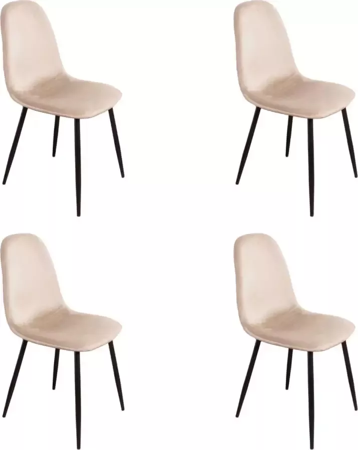 PoleWolf Blossom stoel Velvet Sand White Korting- Set van 4