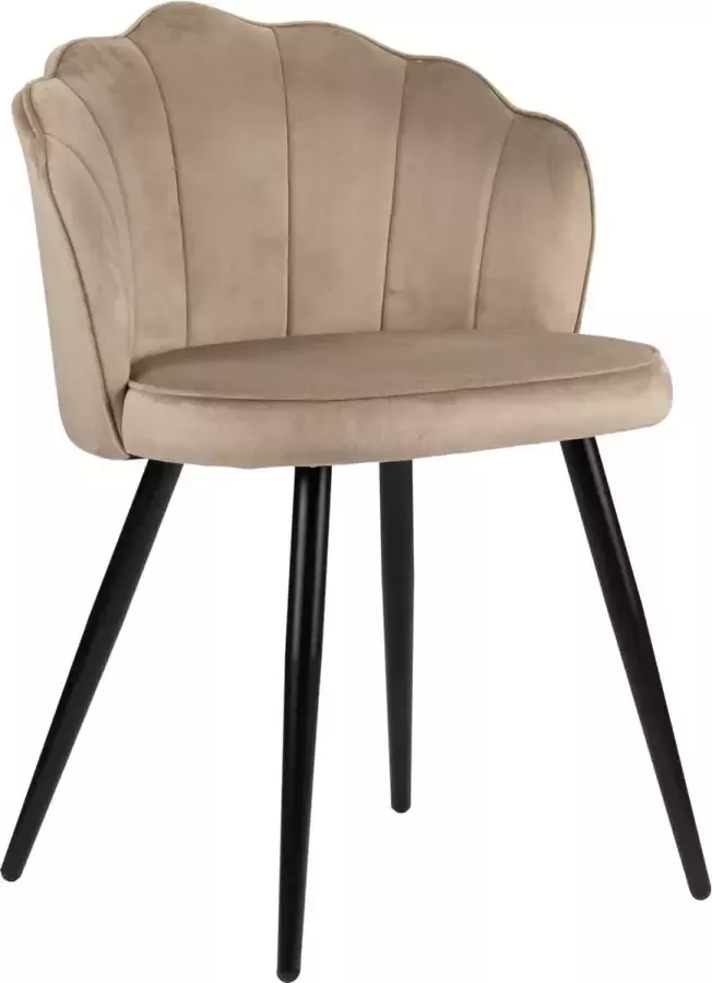 PoleWolf Crown Eetkamerstoel Velvet Zand Wit