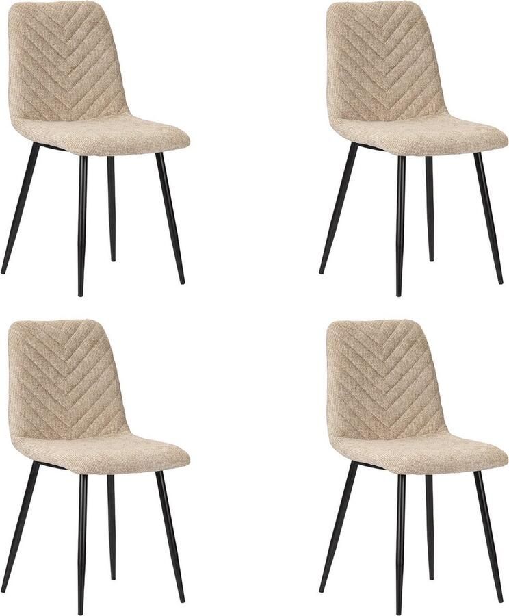 PoleWolf Carre stoel Velvet Camel Set van 4