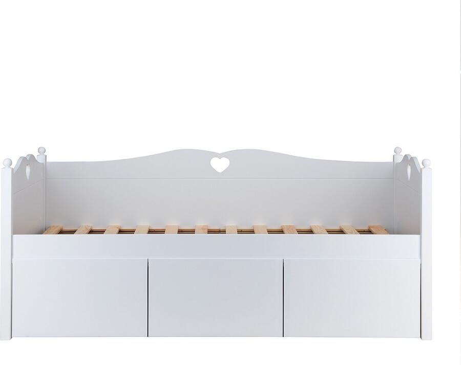 Polheim Emma Bedbank met Drie Speelgoedbakken Wit