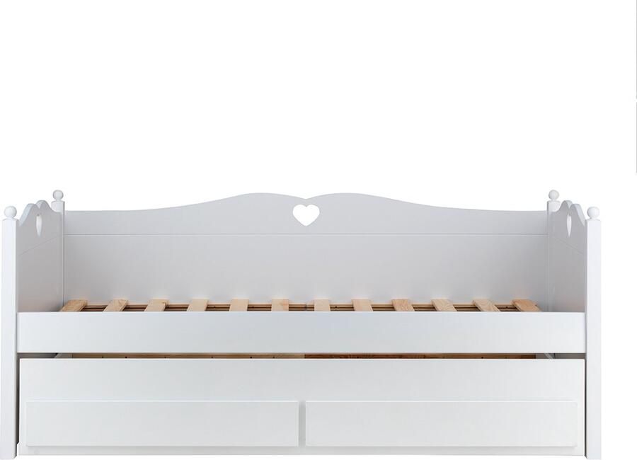Polheim Emma Bedbank met Slaap- en Opbergladen Wit