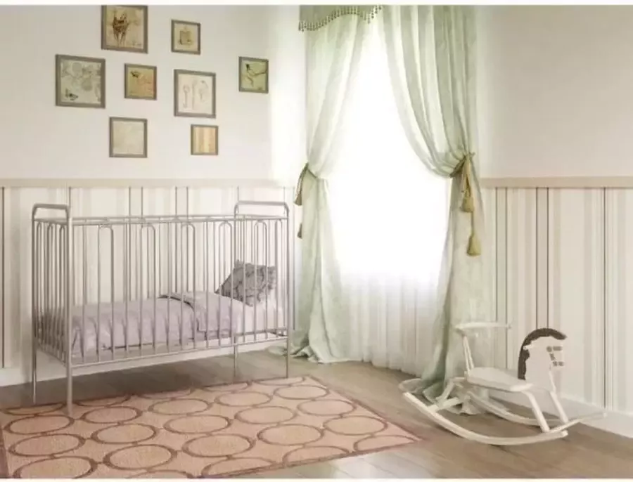 Polini KIDS BED METAAL VINTAGE 120 * 60 ZILVER