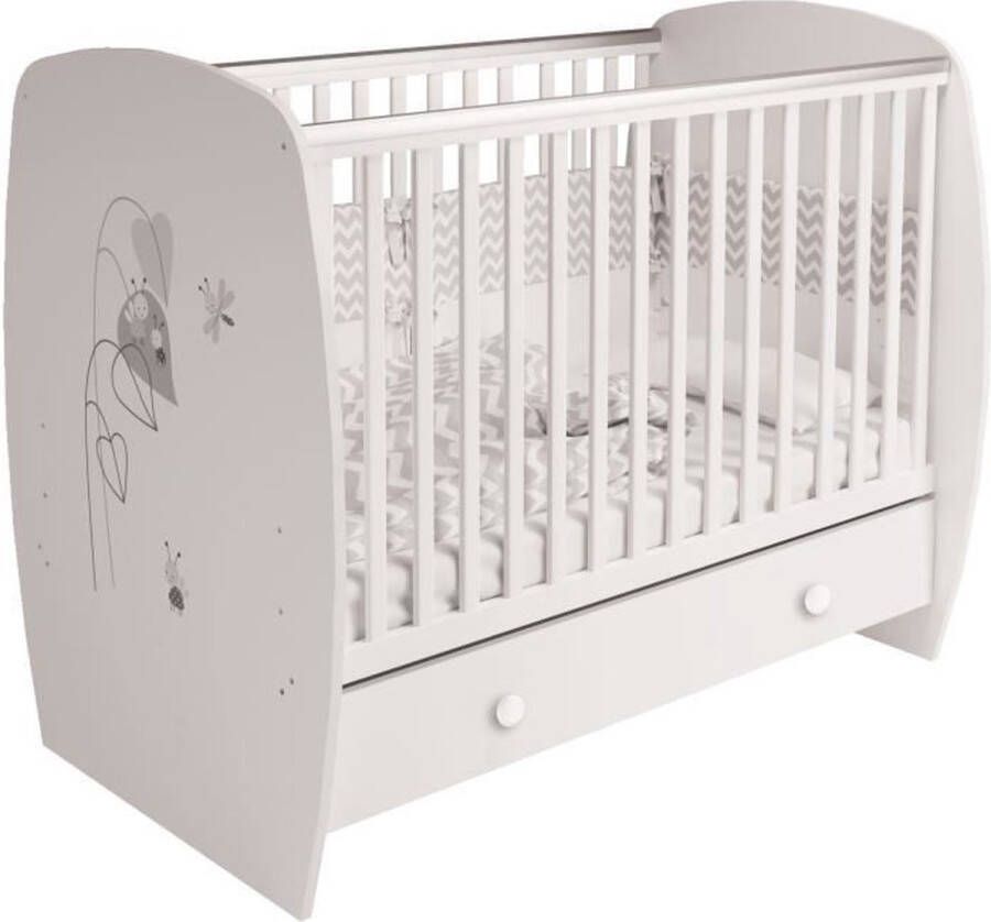 Polini Kids POLINI Friend zen bed 120 x 60 met lade Wit