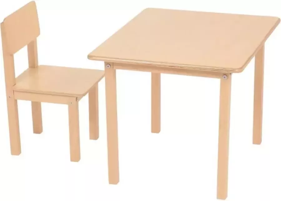 Polini KIDS SET 1 TAFEL + 1 STOEL NATURAL