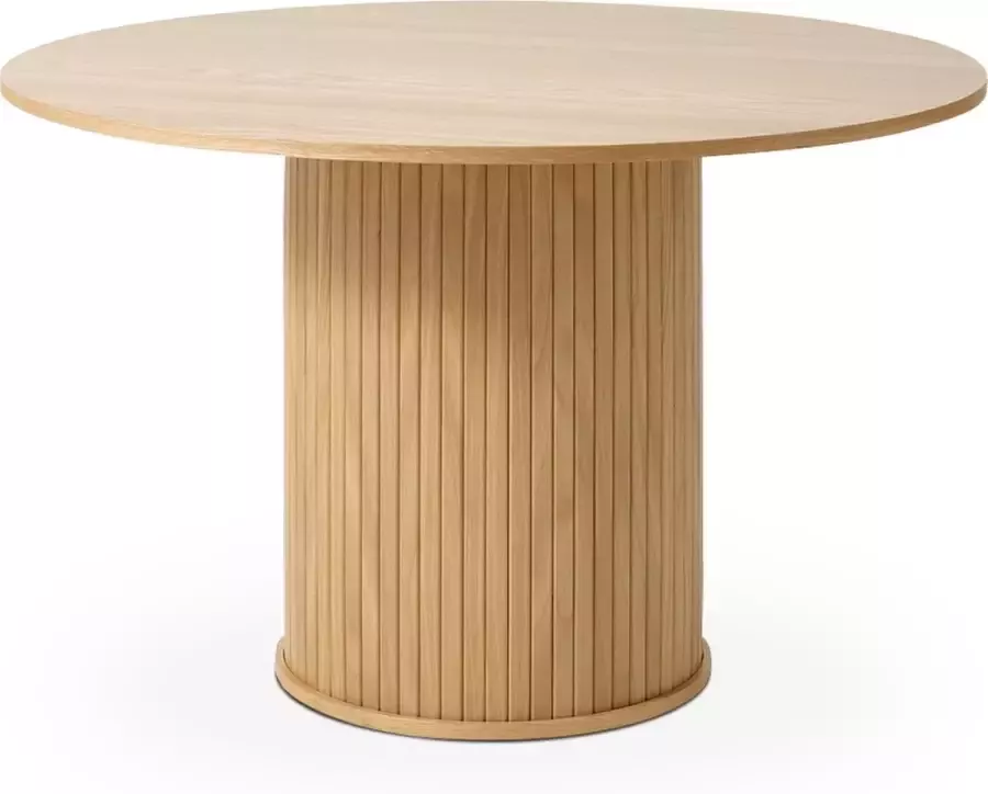 Gewoonstijl Olivine Lenn Ronde Eettafel Naturel Eiken Hout Modern Scandinavisch 4 Persoons Eetkamertafel Ø 120 x 75 cm