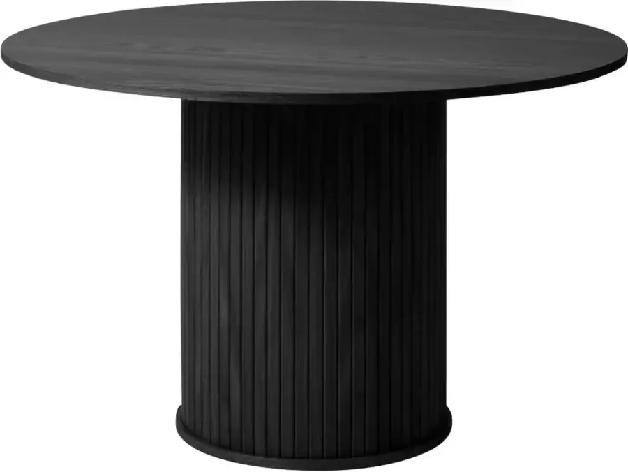 Gewoonstijl Olivine Lenn Ronde Eettafel Zwart Eiken Hout Industrieel Scandinavisch 4 Persoons Eetkamertafel Ø 120 x 75 cm