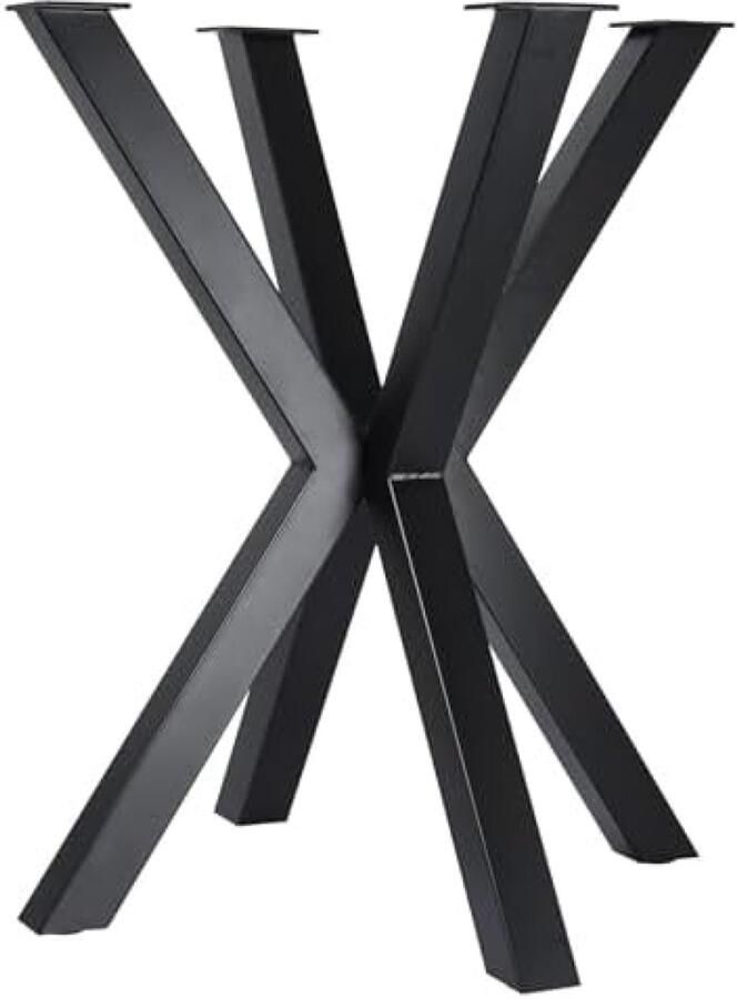 PolkaHome 2 stuks industriële metalen tafelpoten X-vormige smeedijzeren tafelpoot voor doe-het-zelf meubels salontafels bureaus bijzettafels Zwart (Hoogte: 71 cm)