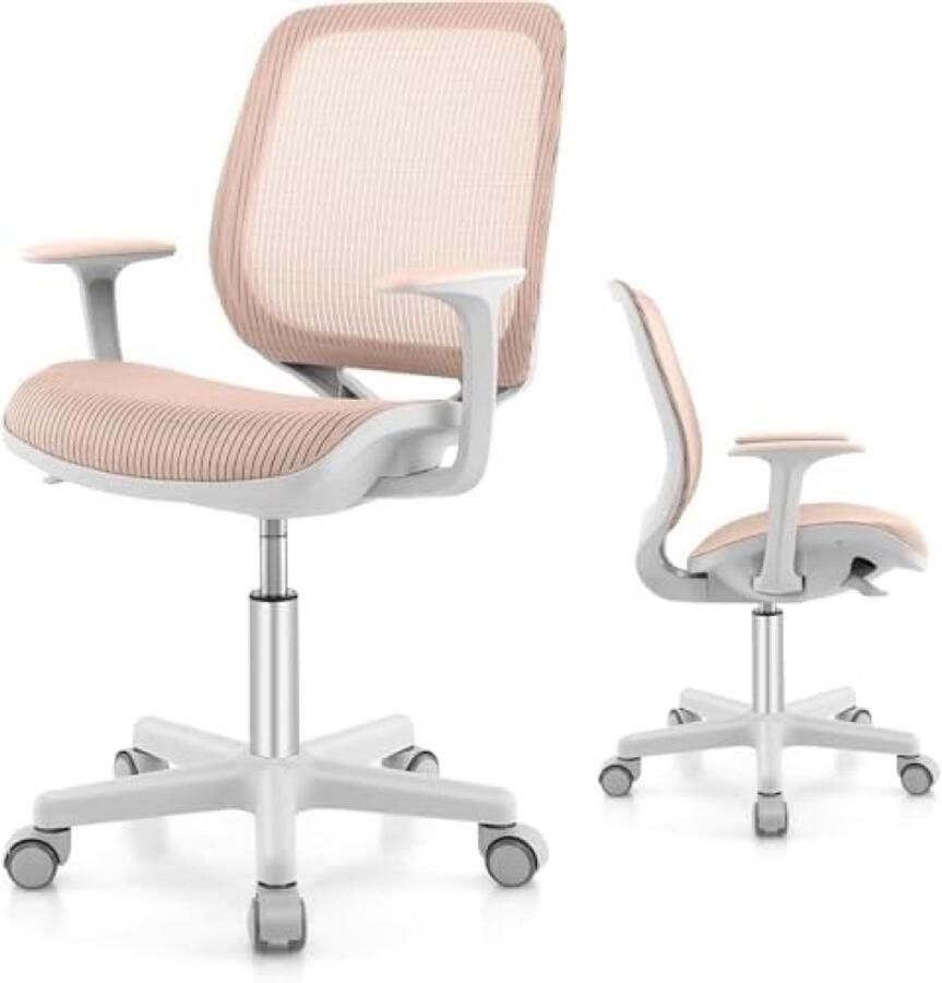 PolkaHome 360° Draaibare Kinderbureaustoel Verstelbare Zithoogte Roze