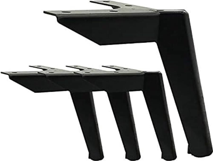 PolkaHome Meubelpoten 4 stuks Zwart 12 cm Metaal Kastpoten Tafelpoten Voor Stoelen Bank Tafel en Andere Meubels