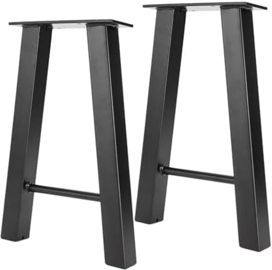 PolkaHome 40 cm hoge industriële rustieke tafelpoten metalen meubelpoten ijzeren stoelbankpoten zwarte eettafelpoten voor doe-het-zelf meubels (40 cm hoog H-vorm)