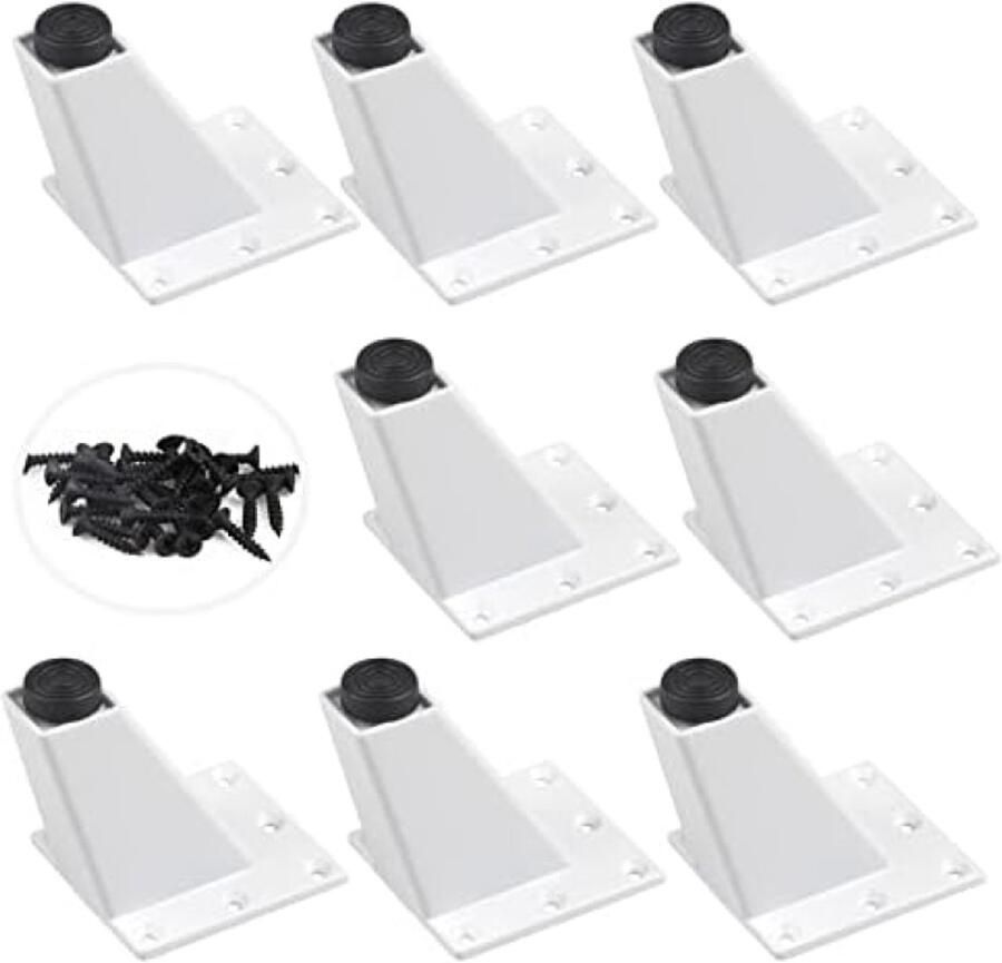 PolkaHome 8 Meubelpoten Wit Driehoekige Meubelpoten 8 cm Bankpoten Kastpoten Keuken Tafelpoten voor Kast Bank Tafel Bed Woonkamer Keuken