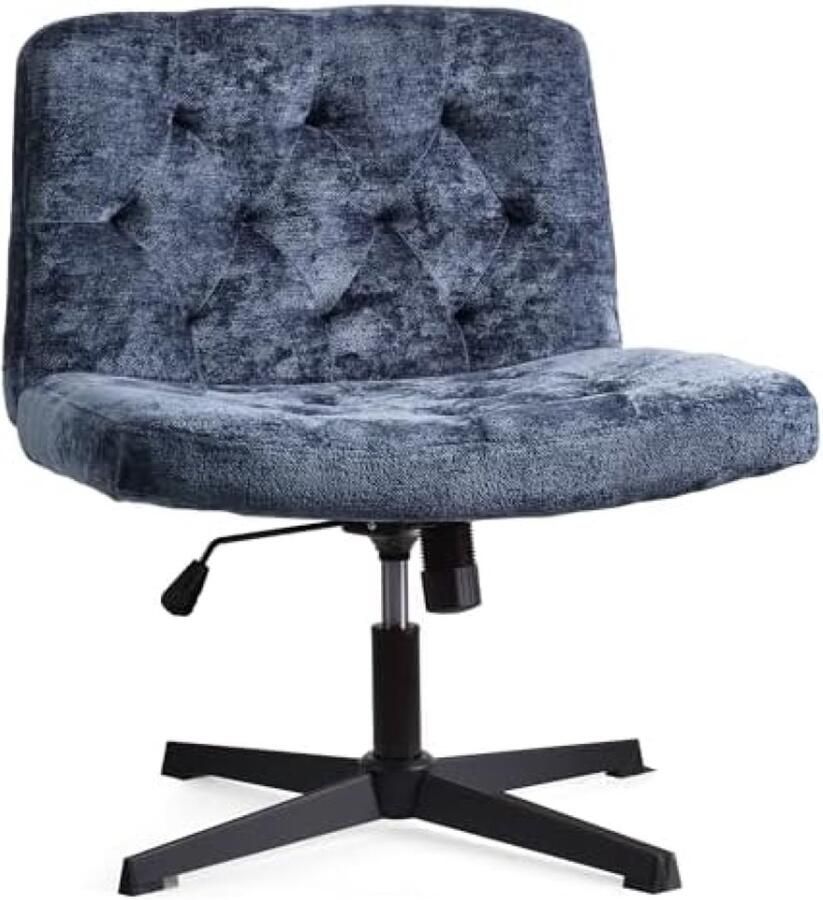 PolkaHome Armloze Bureaustoel Verstelbare Zitcomfort Blauwe Stof