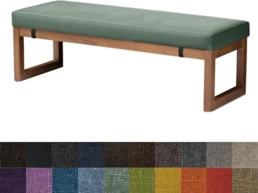 PolkaHome Bankkussen Zitkussen voor Bank Keukenbank Tuinbank Eetbank en Vensterbank Comfortabel en Stijlvol (100x30x5cm Agaat Groen)