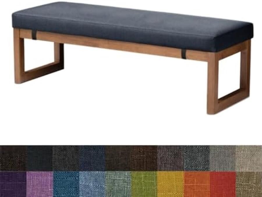 ST TRADING Bankkussen Zitkussen voor Bank Keukenbank Tuinbank Eetbank Vensterbank en Stoel Donkergrijs Blauw 100x35x5 cm Comfortabel Schuim Vulling Antislip Rubberen Deeltjes Met Spanbanden