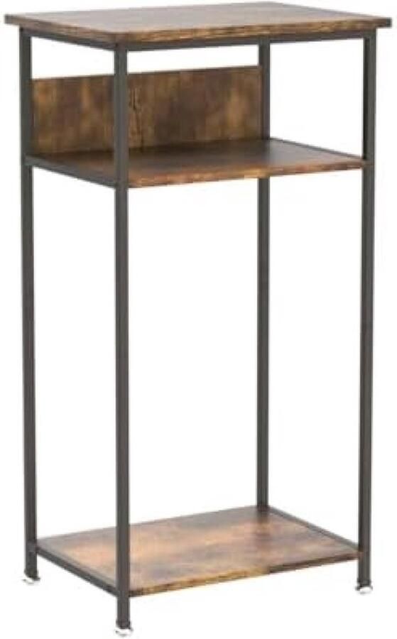 PolkaHome Bijzettafel met 3 niveaus industrieel design Voor woonkamer slaapkamer