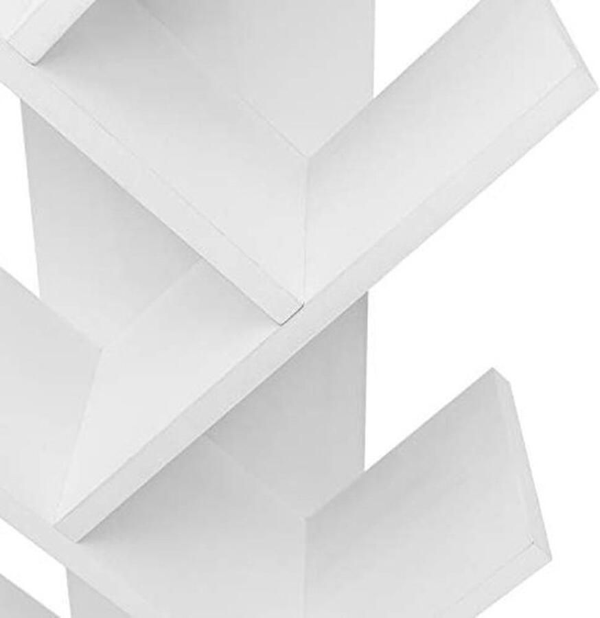 PolkaHome Boekenkast ruimteverdeler archiefkast opbergrek staand rek CD dvd-rek met 9 niveaus 40 x 127 x 20 cm wit