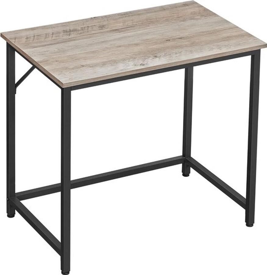 PolkaHome Bureau computerbureau smal bureau studeerkamer thuiskantoor eenvoudige montage staal industrieel ontwerp 80 x 50 x 75 cm grijs zwart LWD038B02