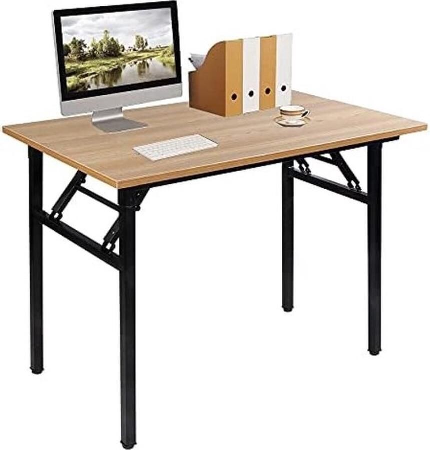 PolkaHome Bureau klaptafel 100 x 60 cm computertafel kantoormeubel inklapbaar voor thuis kantoor picknick tuin