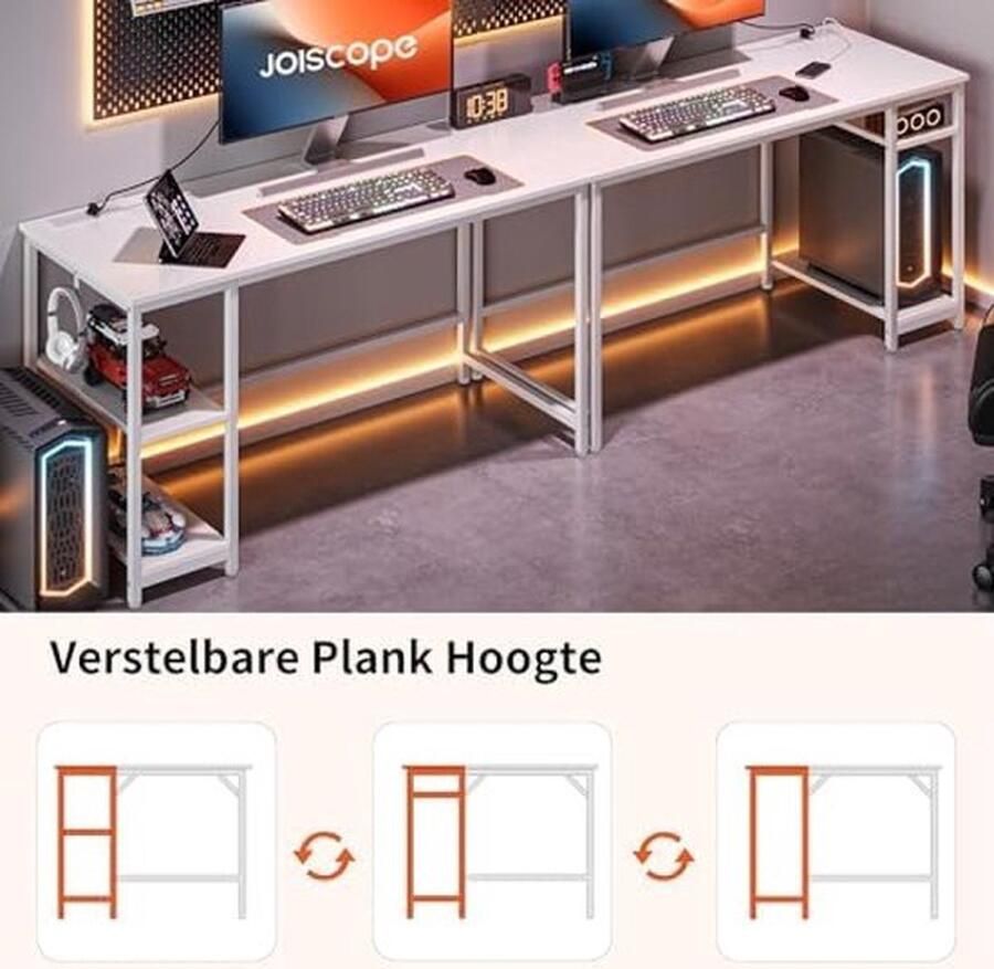 PolkaHome Bureau met USB en Type-C aansluiting voor thuiskantoor