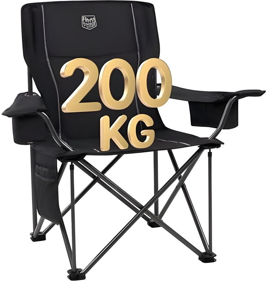 PolkaHome Campingstoelen voor volwassenen zwaar belastbaar oversized gewatteerde klapstoel met bekerhouder en koeltas