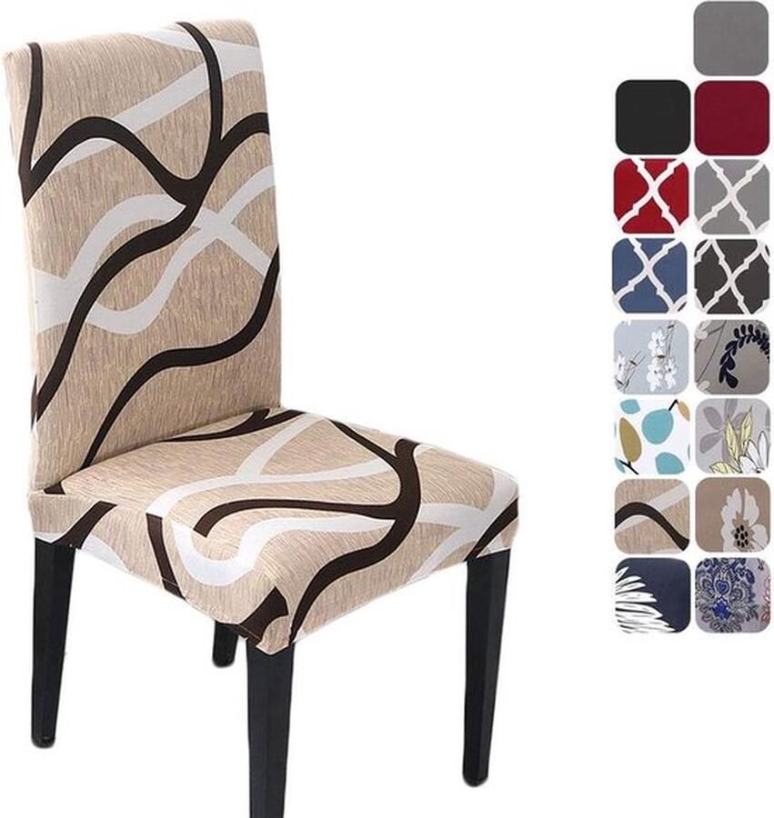 PolkaHome Chair Slipcover Chair Cover Cream Washable Softness for 4 6 Pieces Elastic Installation Chair Protection