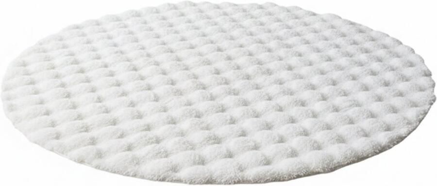 PolkaHome Cirkel Rond Vloerkleed Ø90 cm Superzacht Modern Vloerkleed Hoogpolig Fluffy Tapijt Antislip Carpet voor Woonkamer Kinderkamer & Slaapkamer (beige-wit)