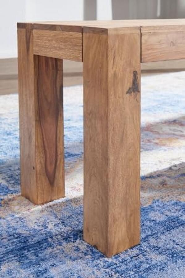 PolkaHome Eetkamerbank 120 x 45 x 35 cm Acacia Massief Hout Bankje Eettafel Zitbank Eetkamer Houten Bank zonder Rugleuning