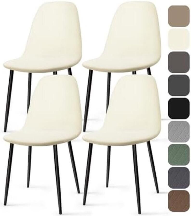 PolkaHome Elastische Stoelhoezen 4 Stuks Spandex Eetstoelhoezen Stretch Stoelhoes Afneembare Wasbare Stoelbekleding met Rugleuning voor Thuis Hotel Restaurant Feest