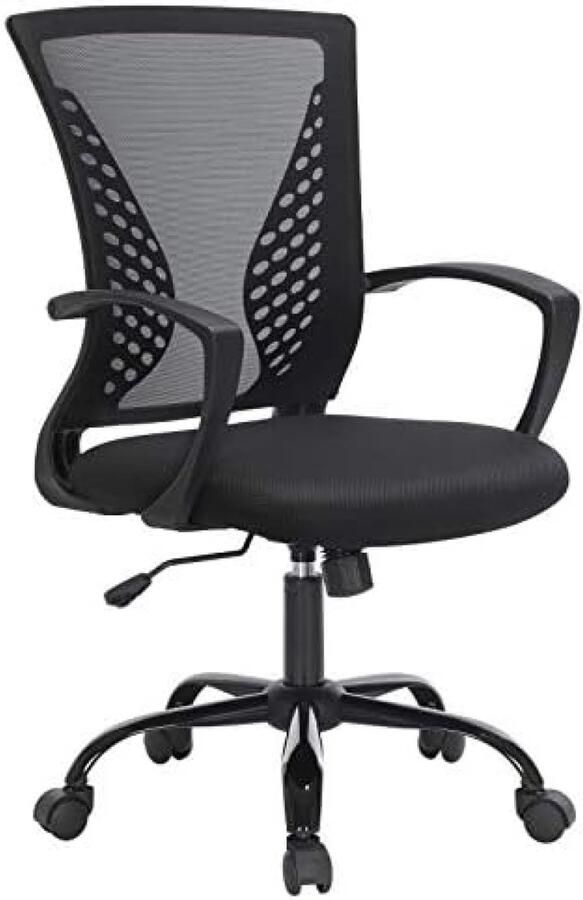 PolkaHome Ergonomische Bureaustoel met Ademend Net en Kantelfunctie