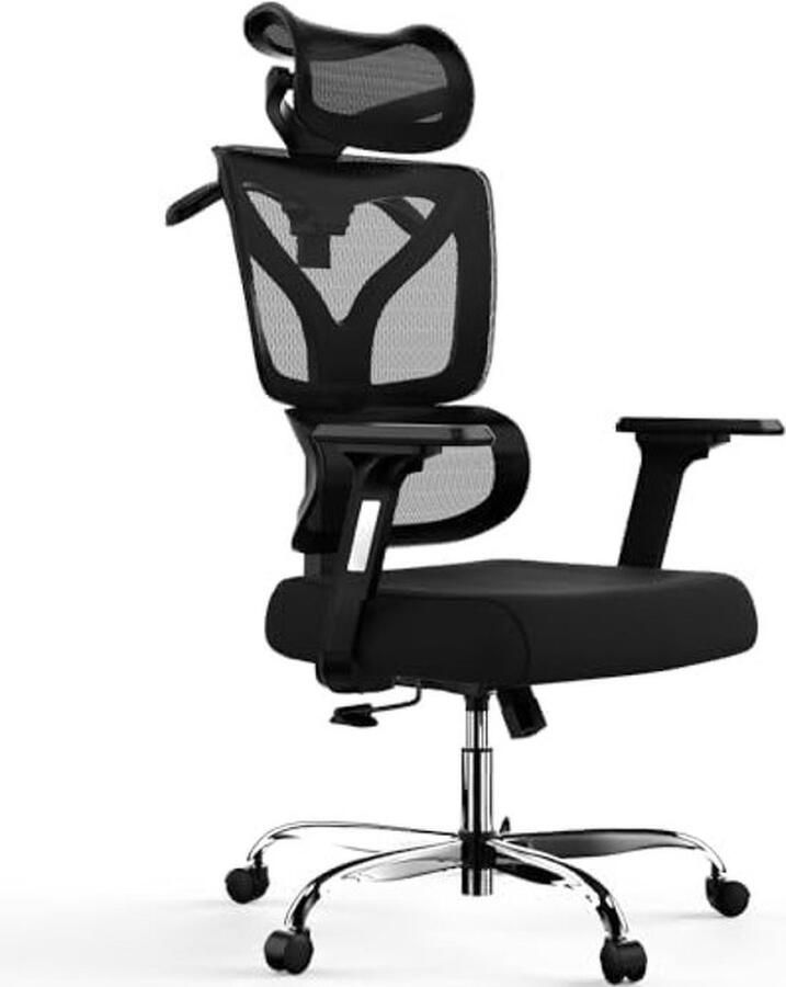 PolkaHome Ergonomische bureaustoel met in hoogte verstelbare rugleuning