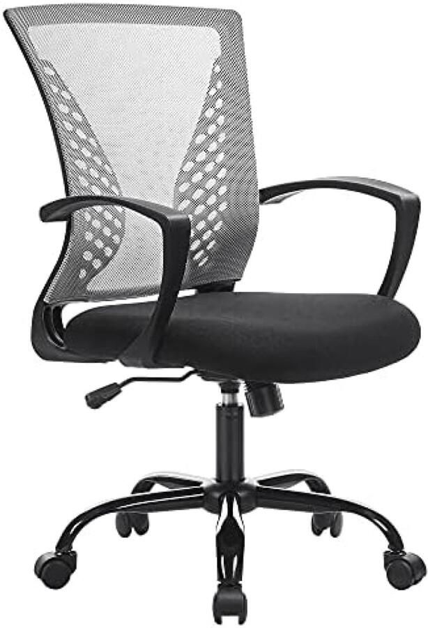 PolkaHome Ergonomische Bureaustoel met Mesh Rugleuning Zwart