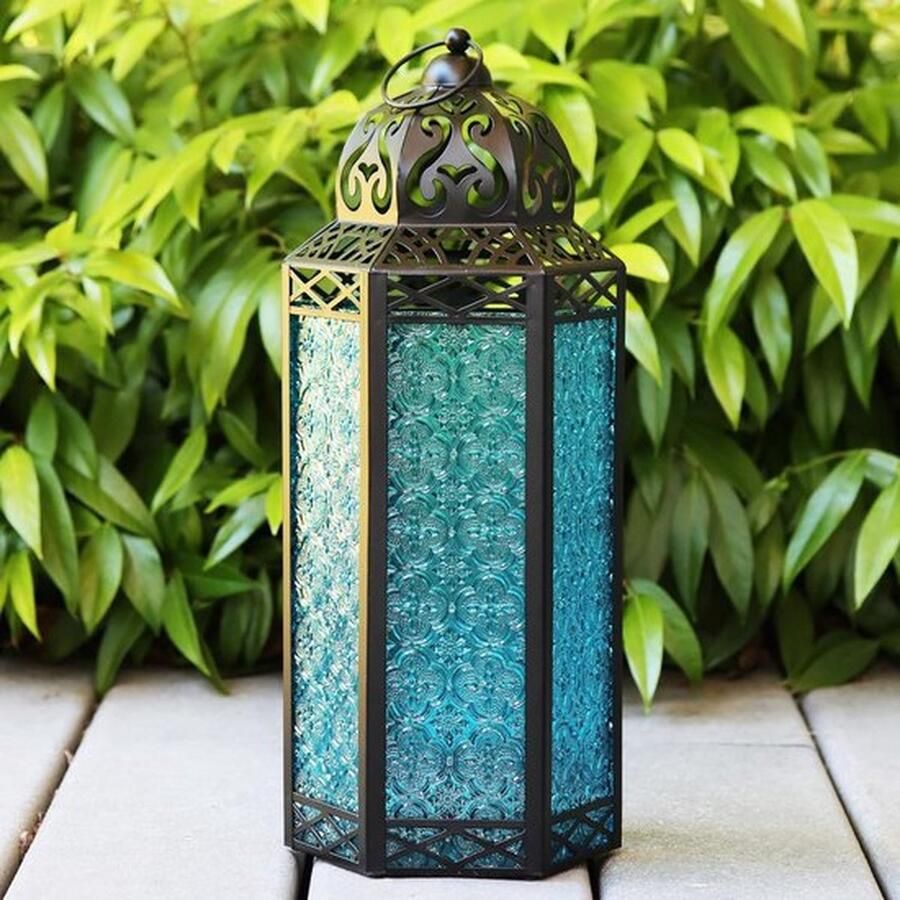 PolkaHome Extra Grote Metalen Decoratieve Vloer Marokkaanse Lantaarn Kaars Houder Lamp Binnen Buiten Home Decor Patio Bruiloften