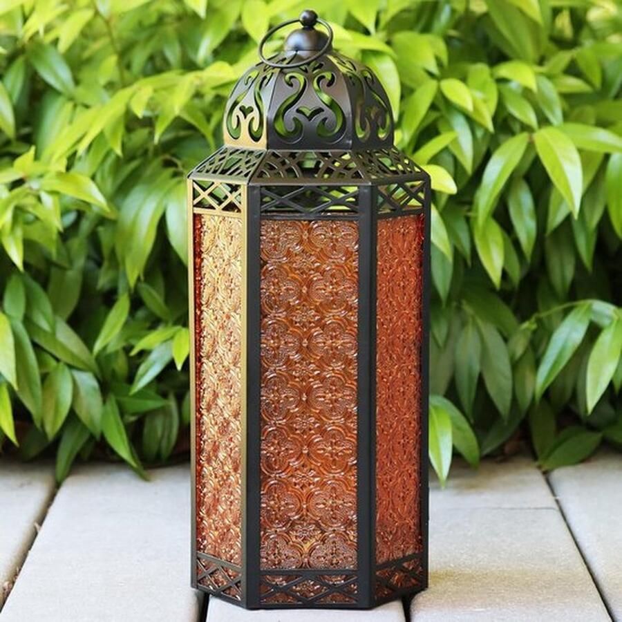 PolkaHome Extra Grote Metalen Decoratieve Vloer Marokkaanse Lantaarn Kaars Houder Lamp voor Indoor Outdoor Home Decor Patio Bruiloften