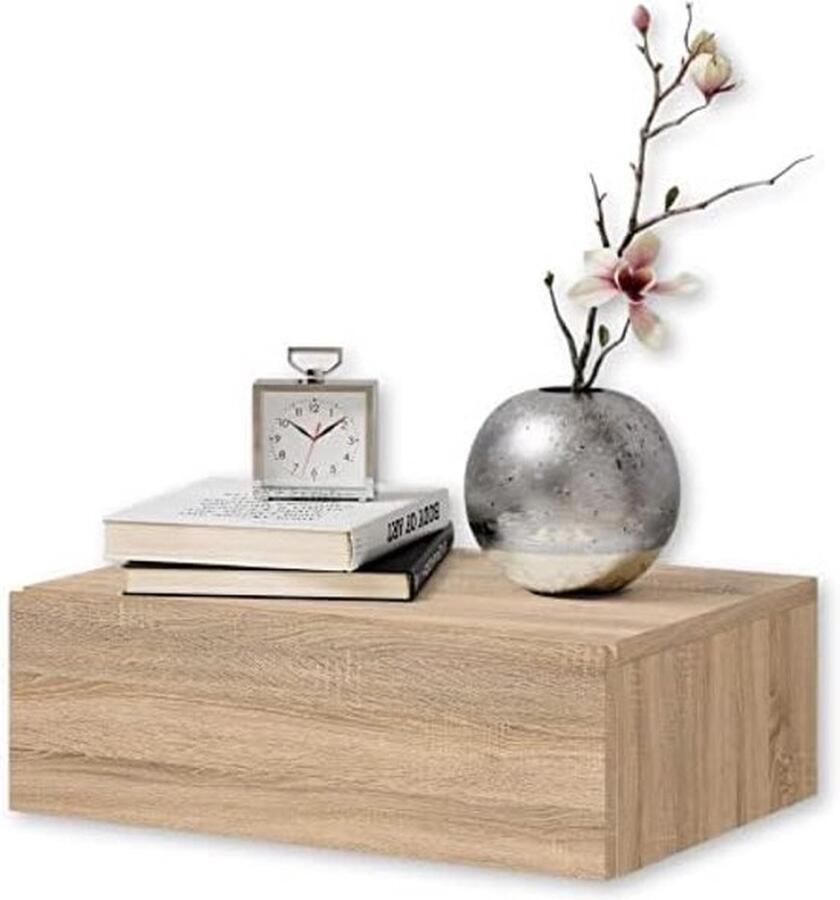 PolkaHome Hangend Nachtkastje met Lade en Opbergruimte