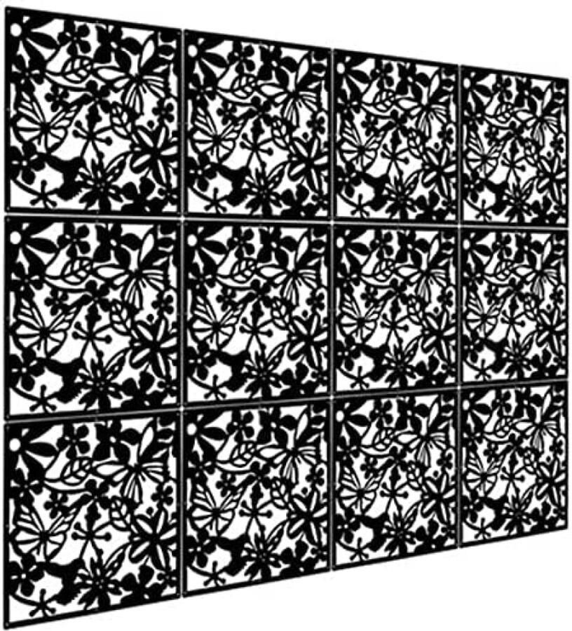 PolkaHome Hangende kamerverdeler set van 12 stuks milieuvriendelijk PVC paneelscherm voor slaapkamer eetkamer studeerkamer en meer