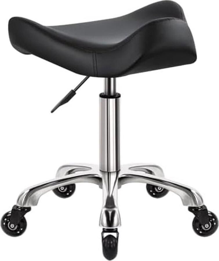 PolkaHome Heavy Duty Thuiskantoor Krukken met Wielen Draaibare Verstelbare Kruk met Ergonomische Dikkere PU Lederen Stoel voor Keuken Opstellen Schoonheid Lab Kantoorsalon Bericht Kruk