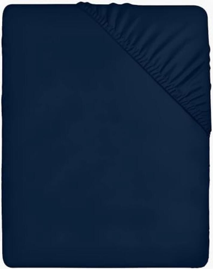 PolkaHome Hoeslaken voor Tweepersoonsbed Marineblauw 120 x 200 cm 35 cm Spanhoogte Geborsteld Microvezelpolyester Geschikt voor Dikke Matrassen