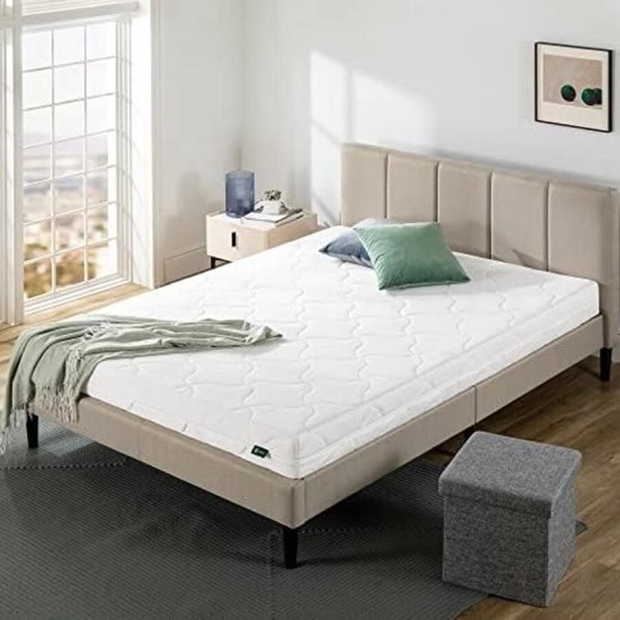 PolkaHome Hybride matras met 7-zones ondersteuning pocketveren wasbaar tot 40 °C 100 x 200 cm H2 middelhard matras in een box Oeko-Tex