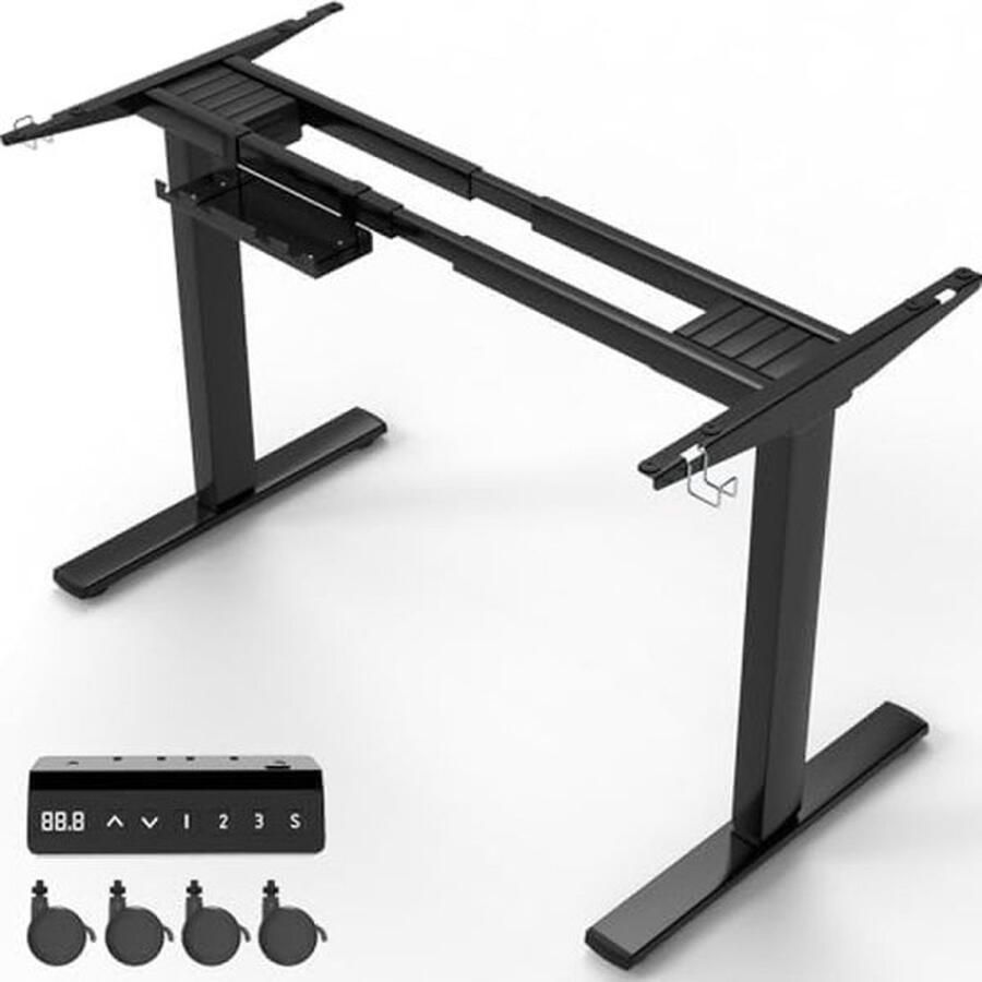 PolkaHome In hoogte verstelbaar tafelframe met 2 motoren elektrisch bureau belastbaar tot 120 kg 2-voudige telescoop tafelframe met geheugenbediening botsingsbeschermingsfunctie